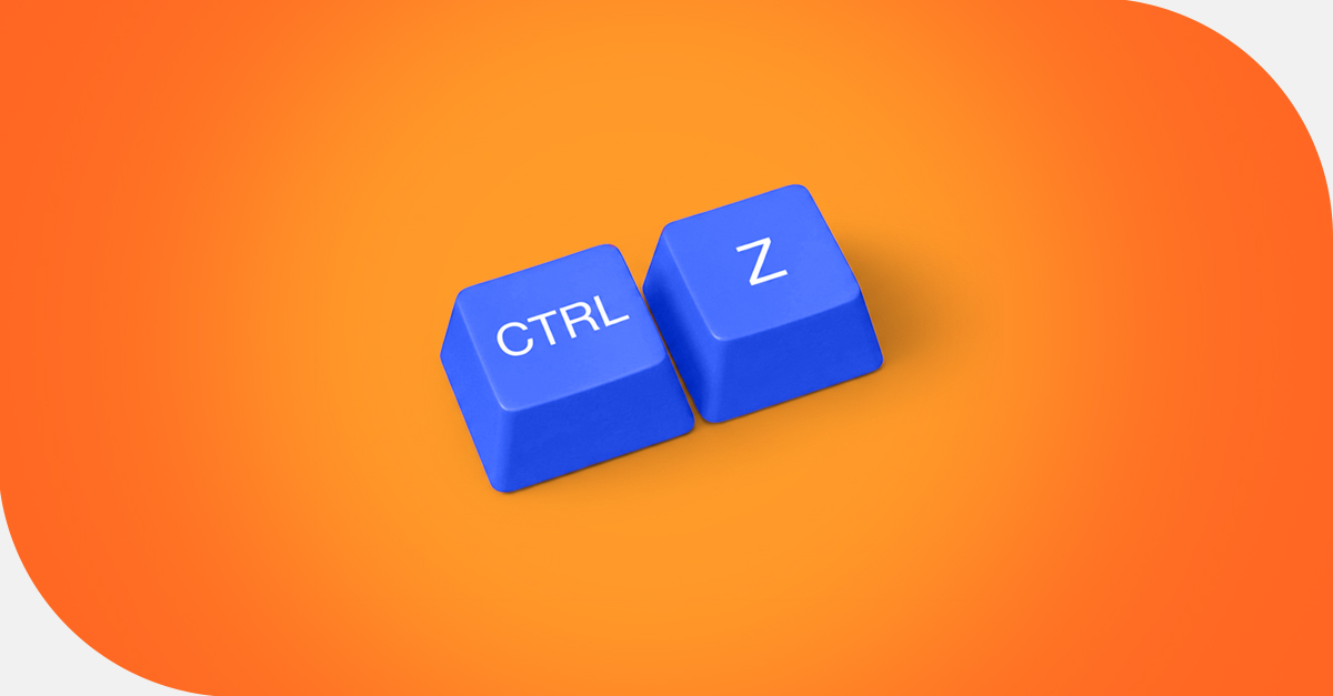 Two blue keyboard keys showing Ctrl Z on orange background